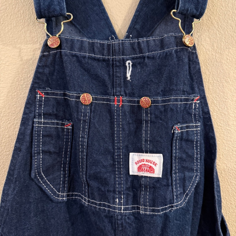 Round House Overalls Mens 32x34 Blue Denim Workwear Made‎ in USA Gorpcore